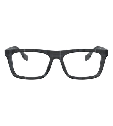 Burberry Women's Charcoal Checked Rectangular Optical Frames