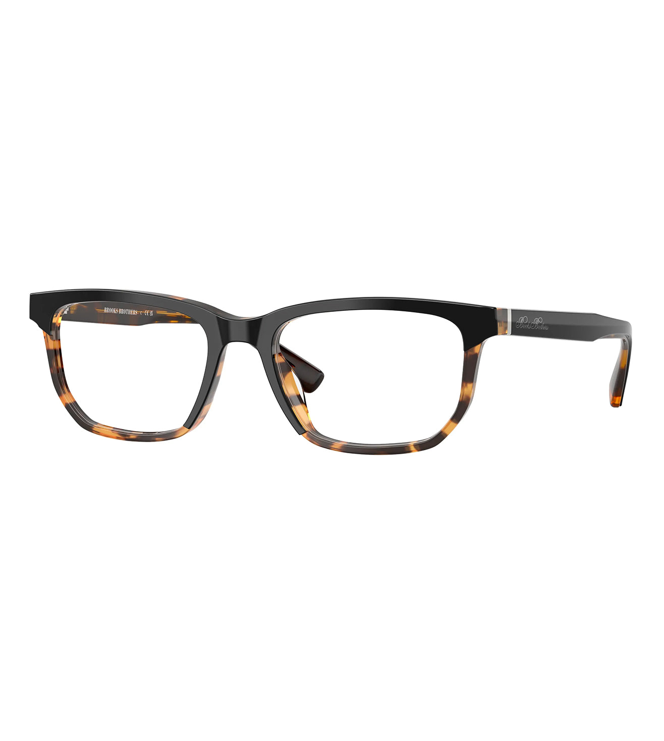 Brooke Brother's Men's Black Tortoise Rectangular Optical Frame