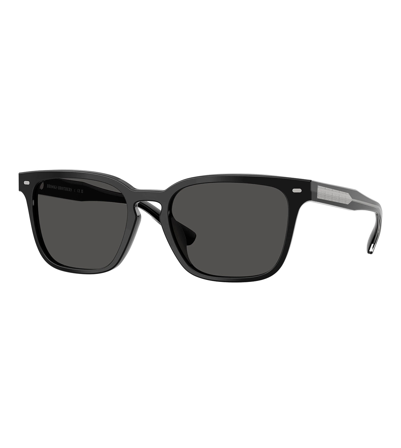 Brooke Brother's Men's Dark Solid Grey Rectangular Sunglasses