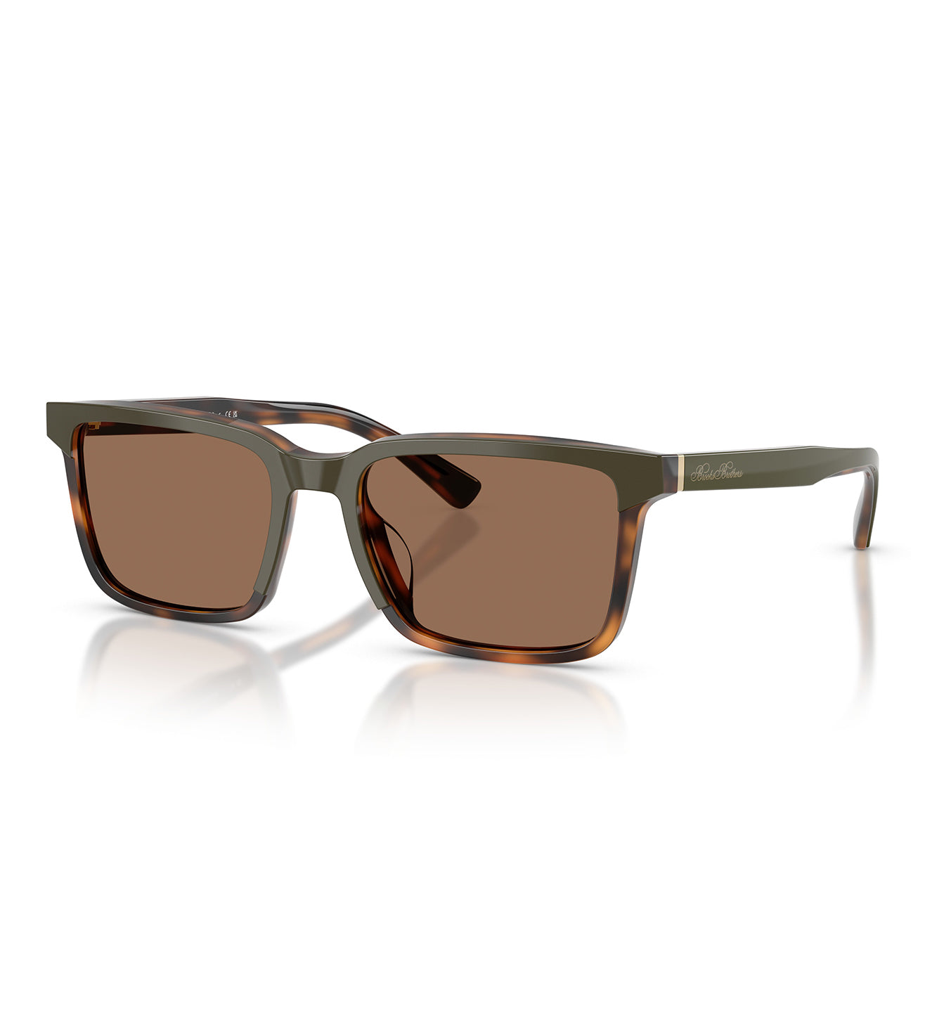 Brooke Brother's Men's Dark Brown Rectangular Sunglasses