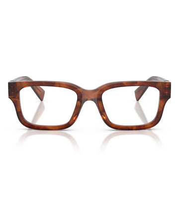 Miu Miu Women Striped Tobacco Rectangular Optical Frame