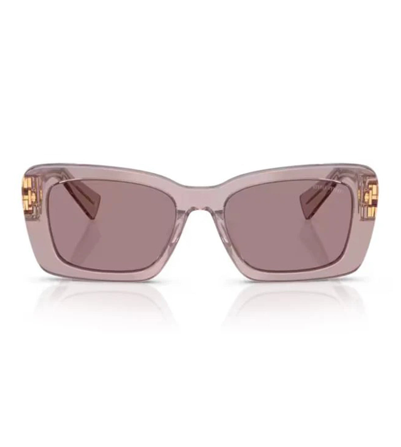 Miu Miu Women Light Purple Brown Rectangular Sunglasses
