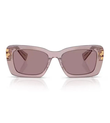Miu Miu Women Light Purple Brown Rectangular Sunglasses