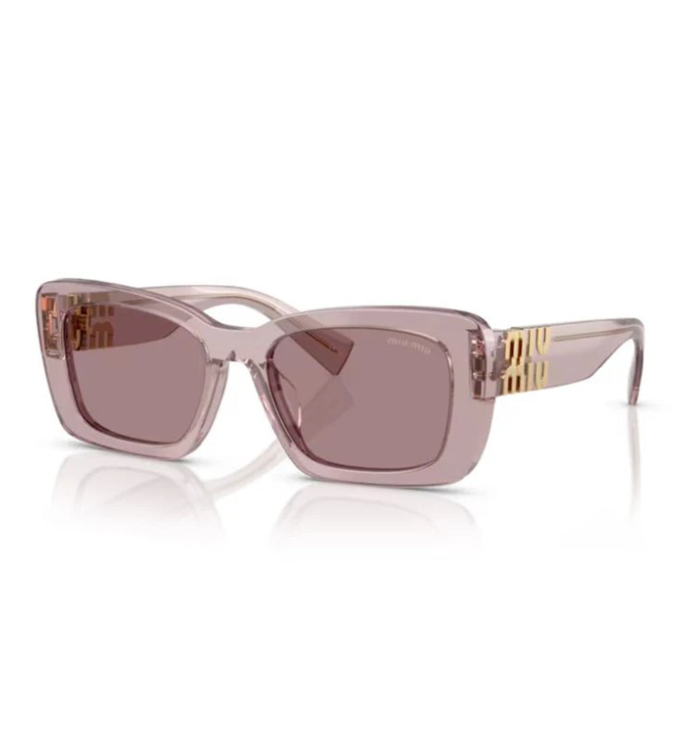 Miu Miu Women Light Purple Brown Rectangular Sunglasses