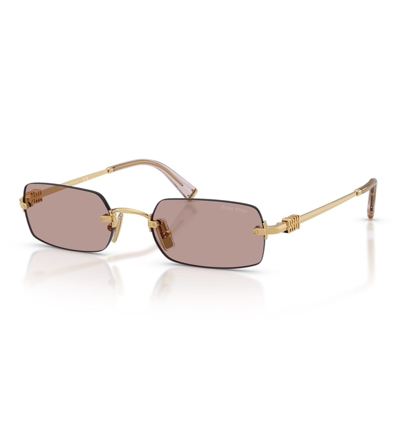 Miu Miu Women Light Purple Rectangular Sunglasses