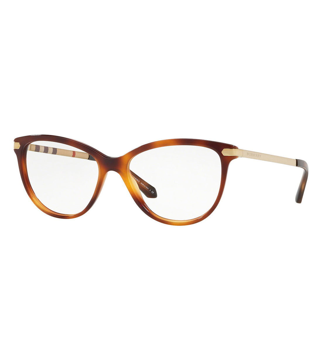 Burberry Women's Light Havana Cat-eye Frames