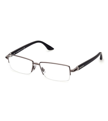 Longines Men's Shiny Gunmetal Rectangular Optical Frame
