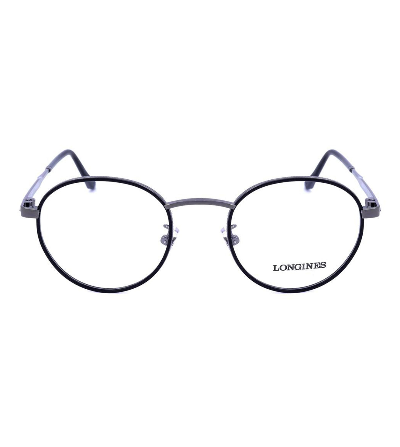 Longines Men's Black Round Optical Frame