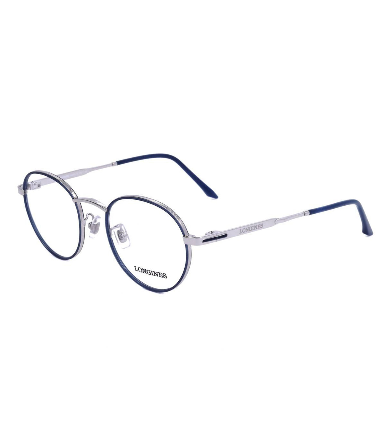 Longines Men's Blue Round Optical Frame