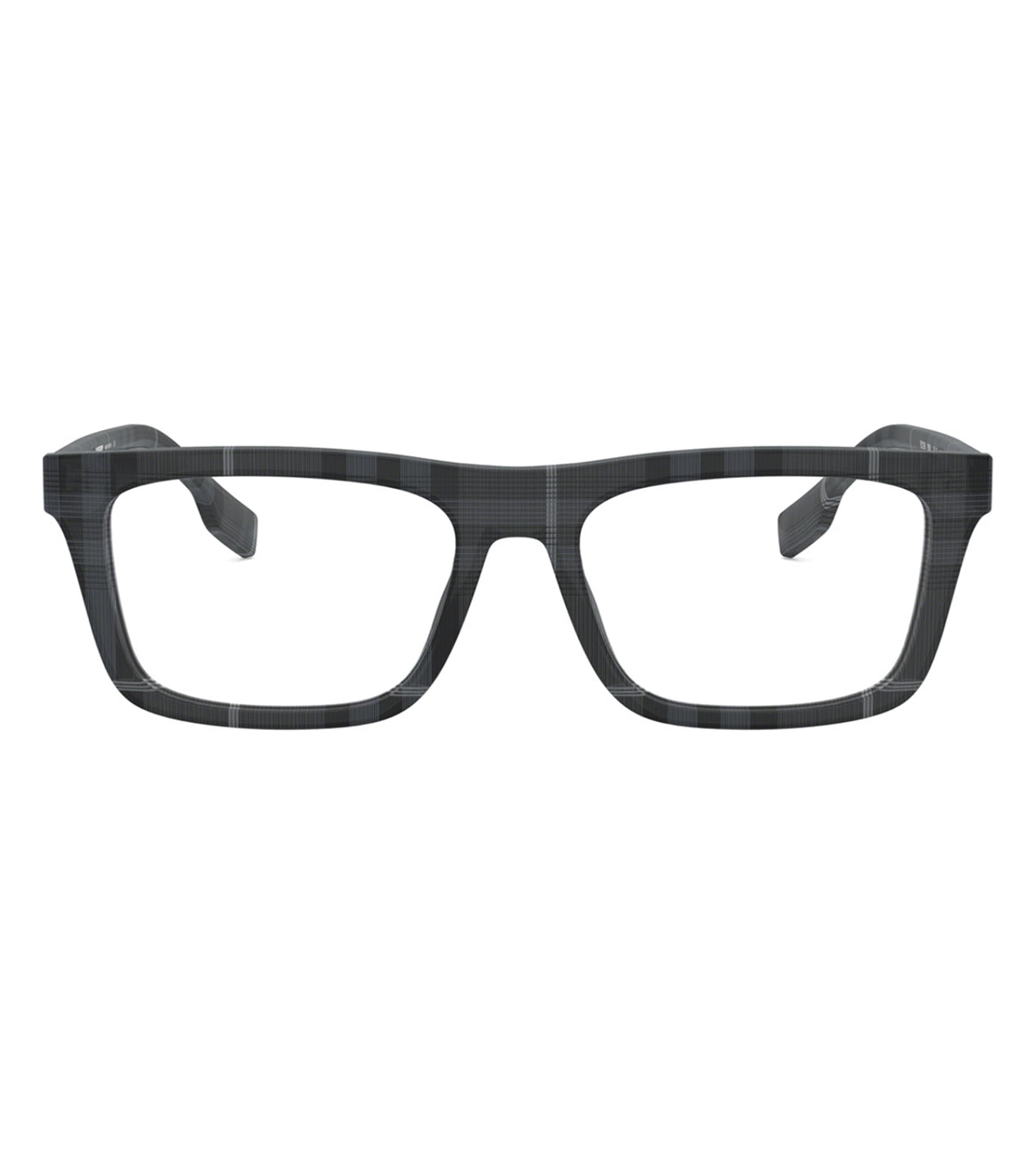 Burberry Women's Charcoal Checked Rectangular Optical Frames