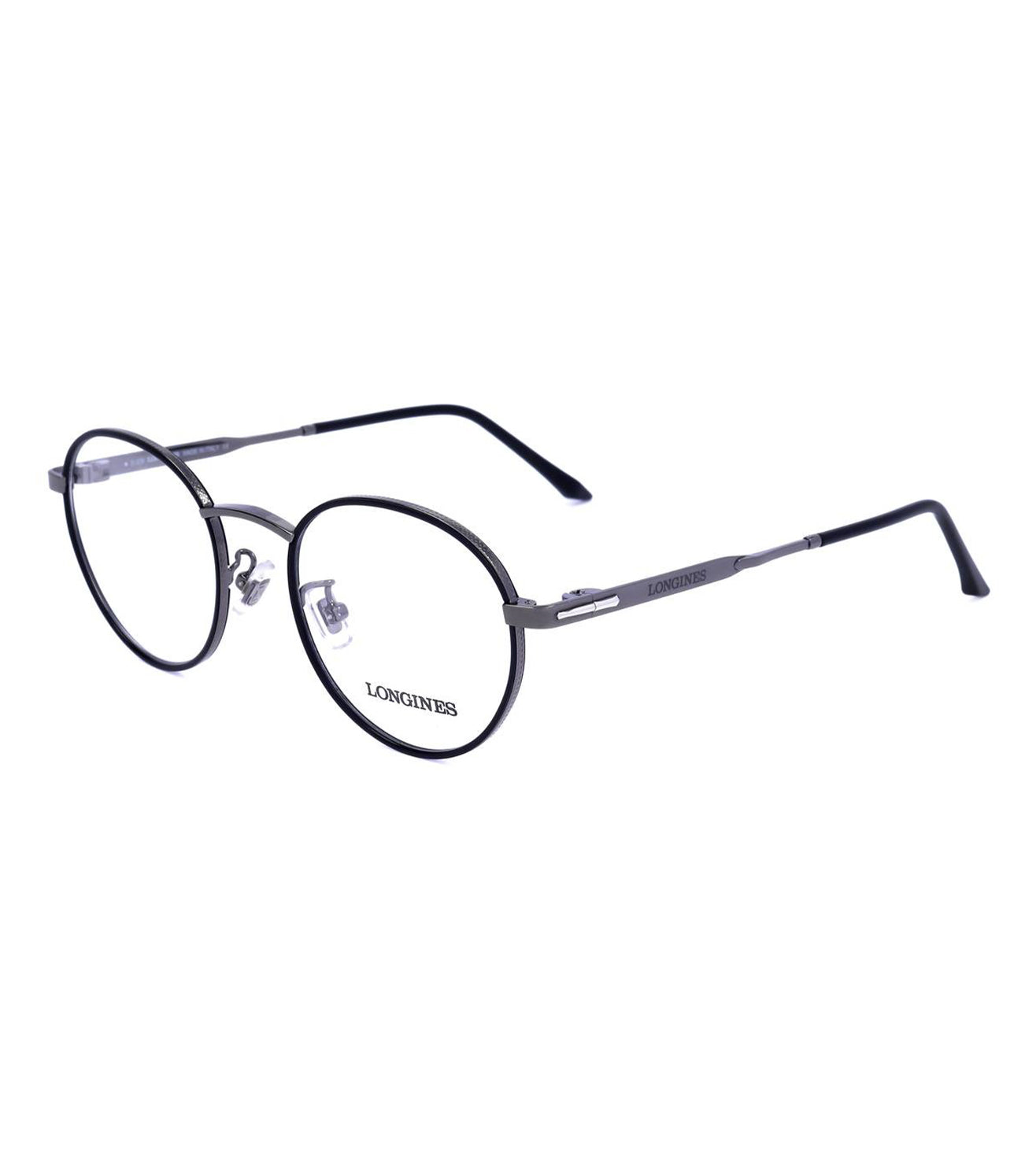 Longines Men's Black Round Optical Frame