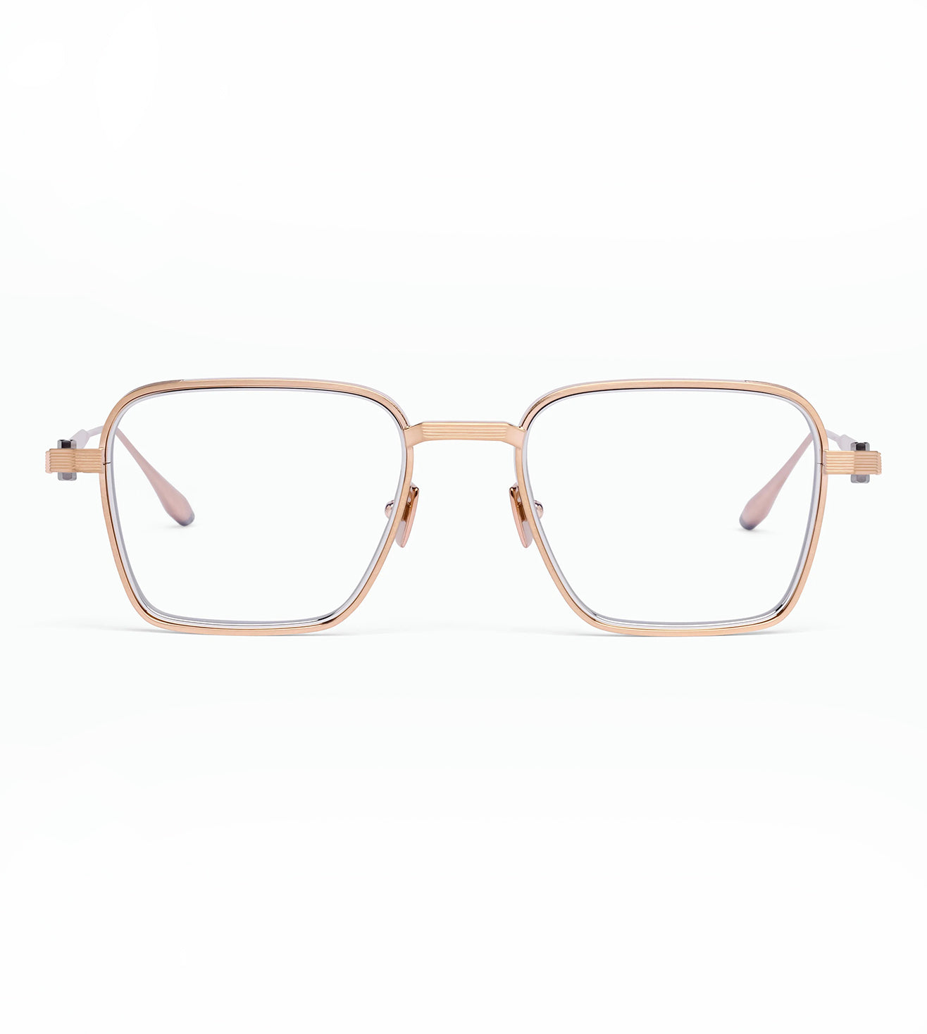 Akoni Unisex Brushed Gold Square Optical Frame