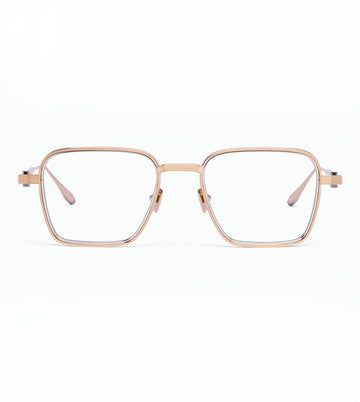 Akoni Unisex Brushed Gold Square Optical Frame