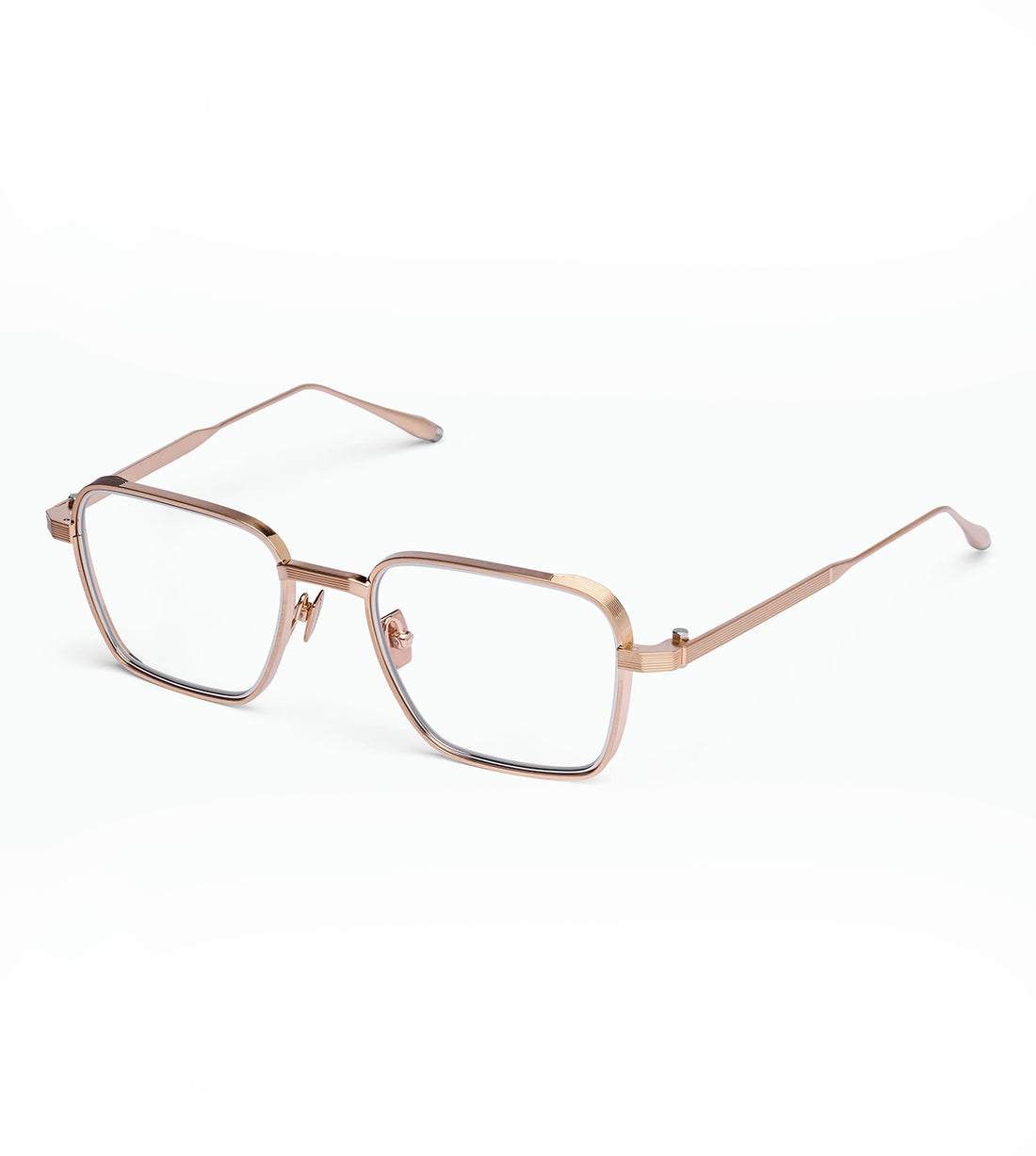 Akoni Unisex Brushed Gold Square Optical Frame
