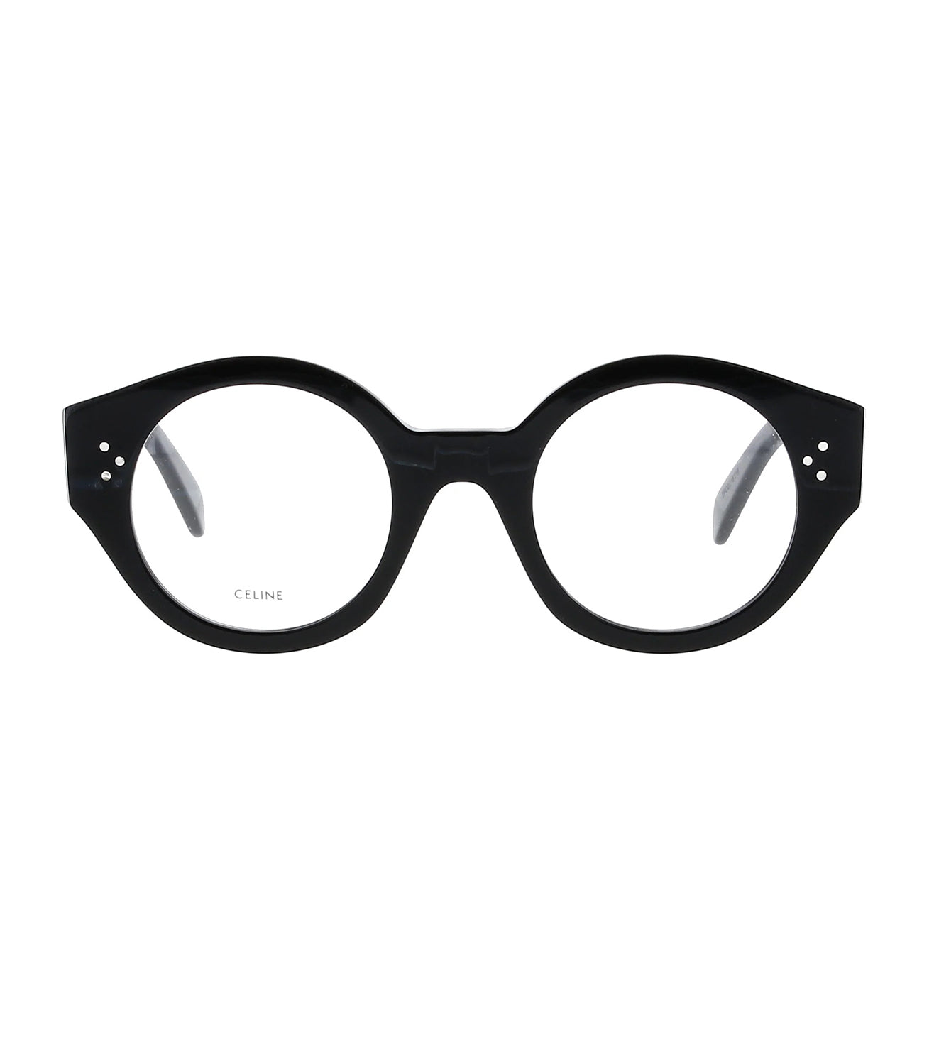 Celine Women's Shiny Black Round Optical Frame