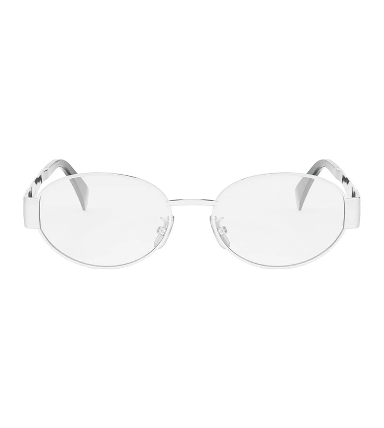 Celine Women's Shiny Palladium Oval Optical Frame