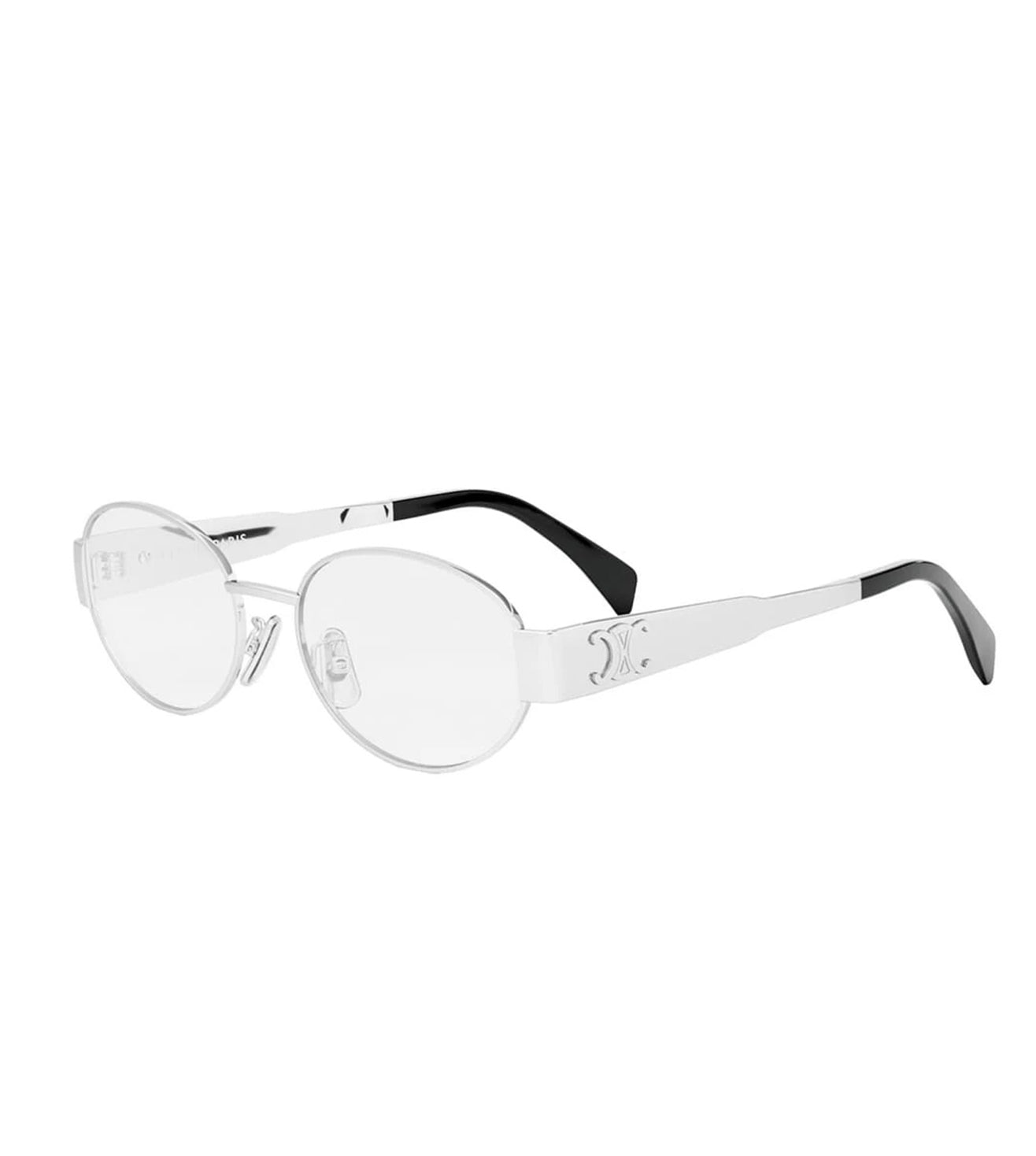 Celine Women's Shiny Palladium Oval Optical Frame-zoom-2