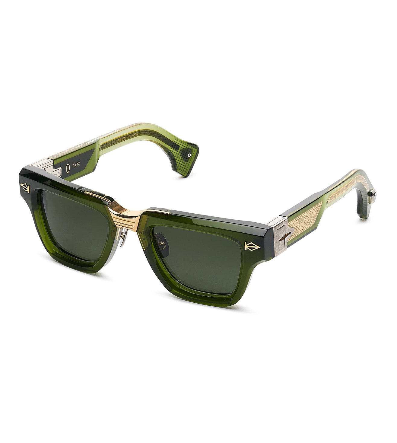 T Henri Unisex Green Square Sunglasses