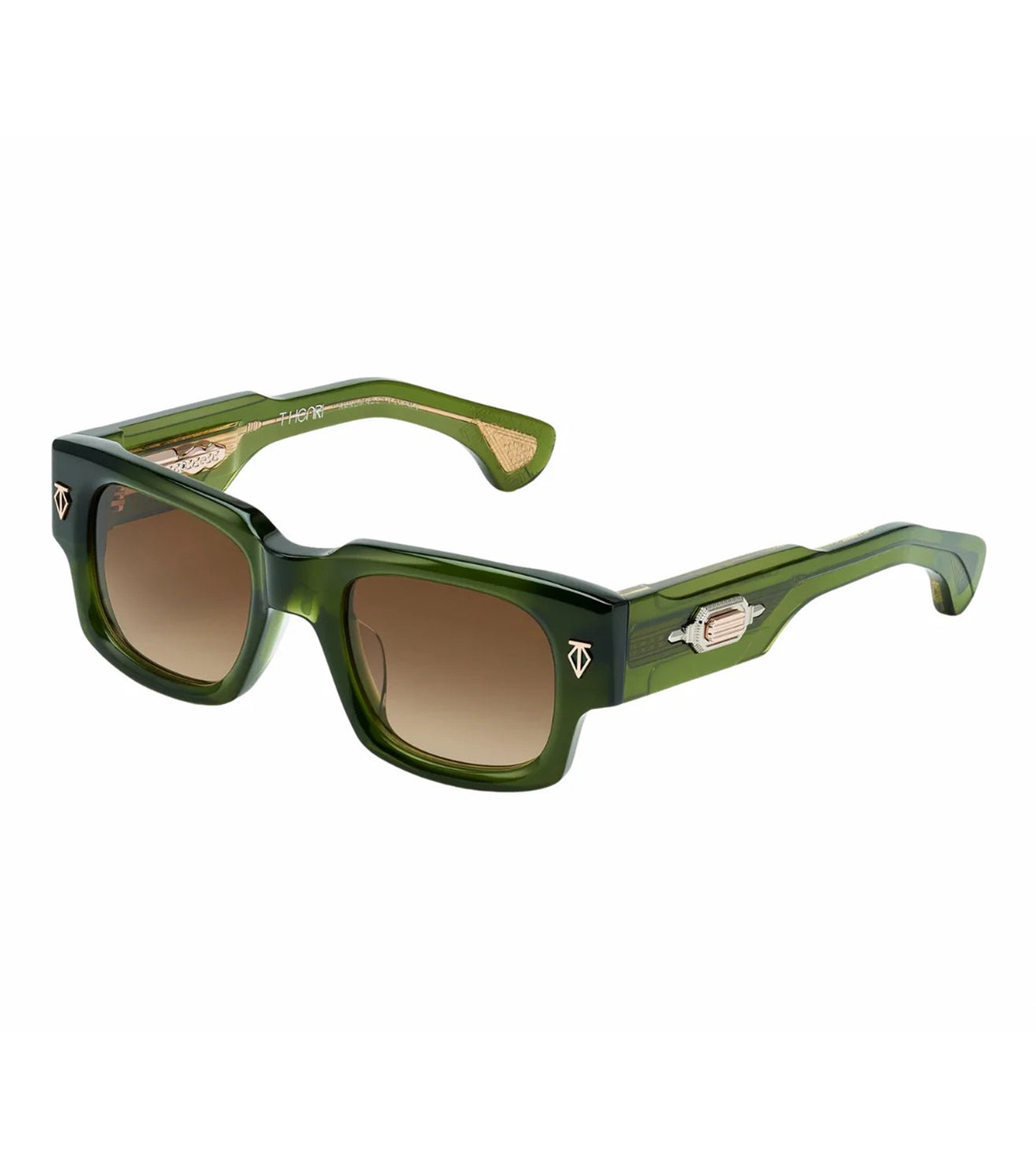 T Henri Unisex Brown Gradient Square Sunglasses