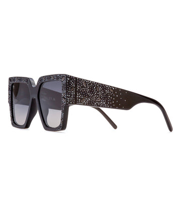 Omas Design Women's Black Sqaure Sunglasses