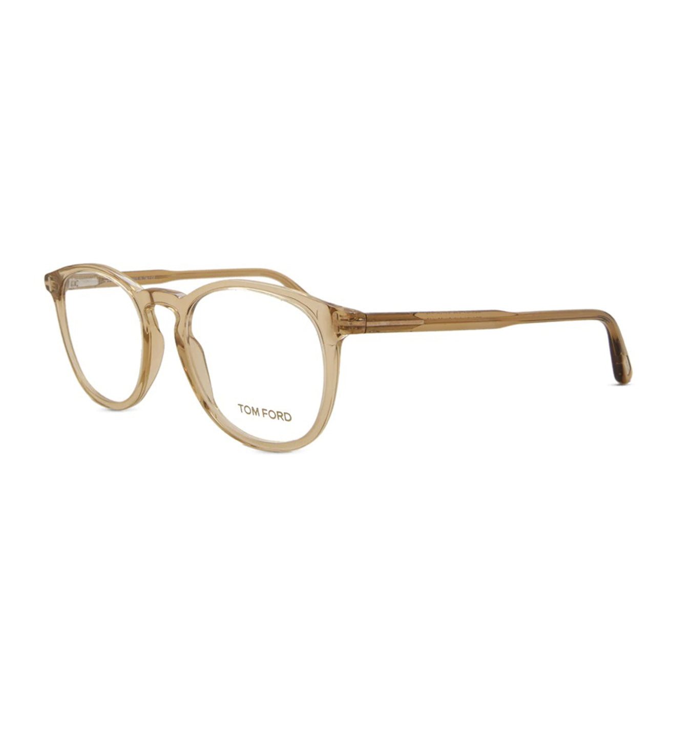 Tom Ford Unisex Transparent Light Brown Round Optical Frame-zoom-2