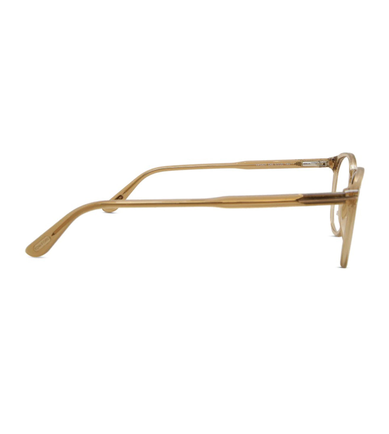 Tom Ford Unisex Transparent Light Brown Round Optical Frame-zoom-3