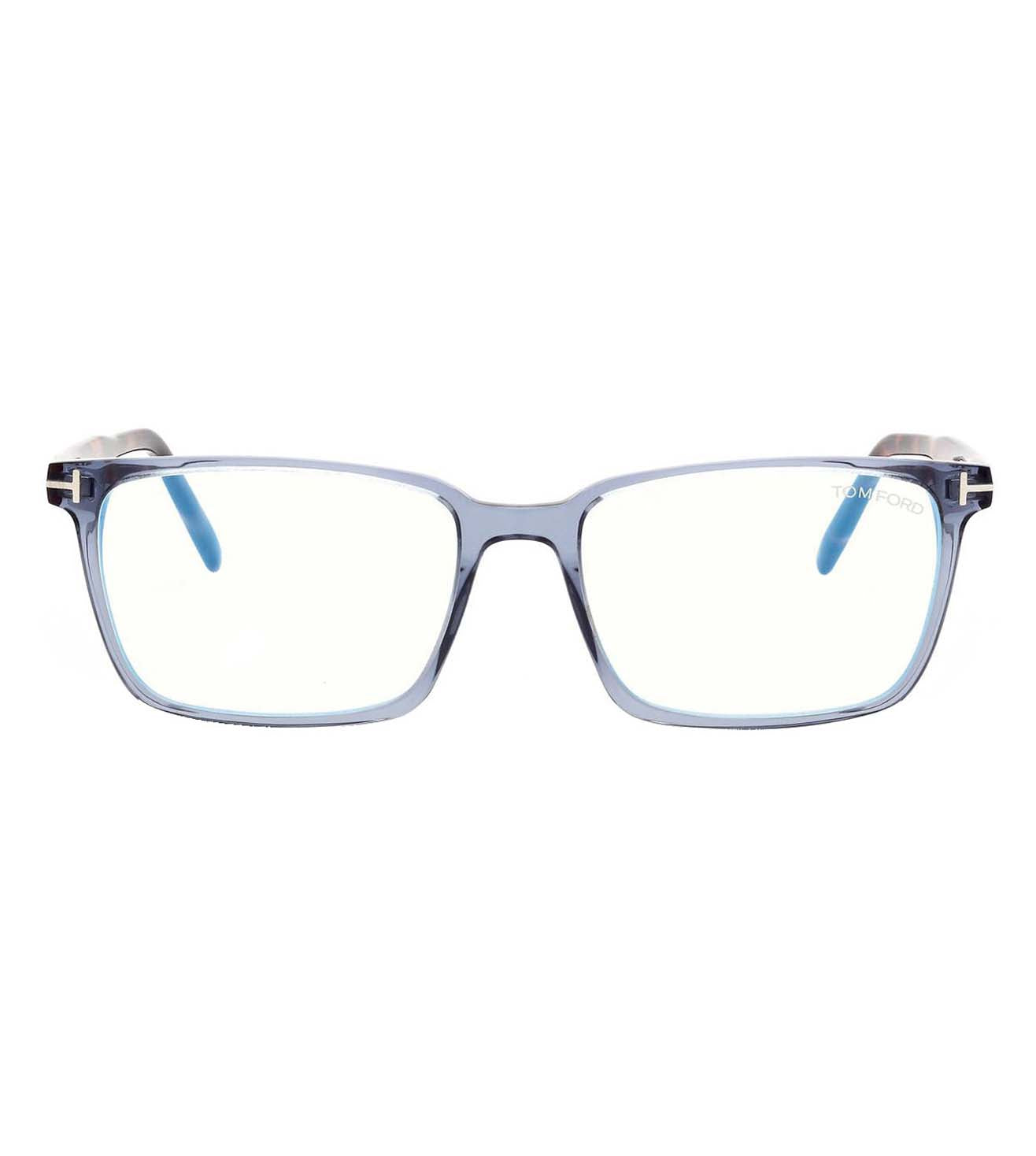Tom Ford Unisex Crystal Blue Rectangular Optical Frames-zoom-1