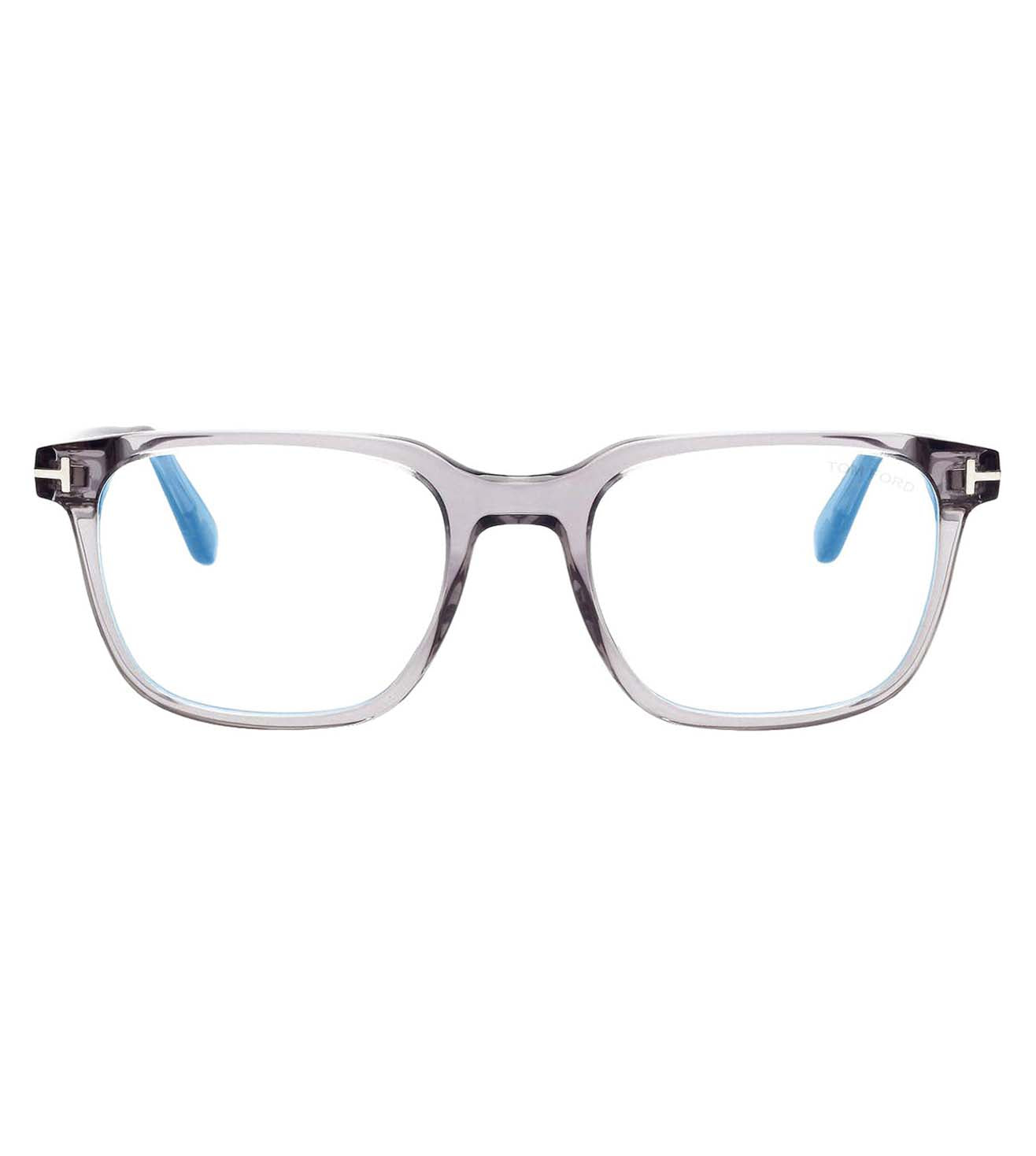 Tom Ford Men's Transparent Grey Square Optical Frames-zoom-1