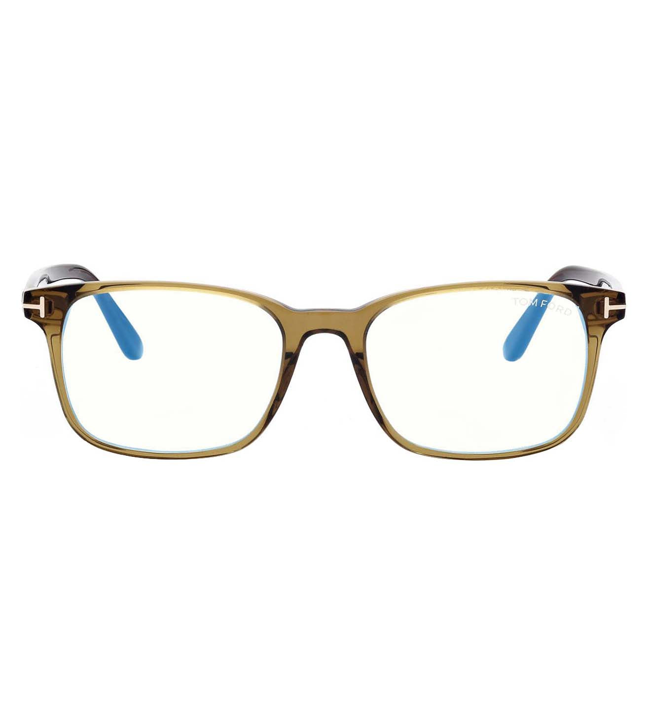Tom Ford Men's Shiny Dark Green Square Optical Frames-zoom-1