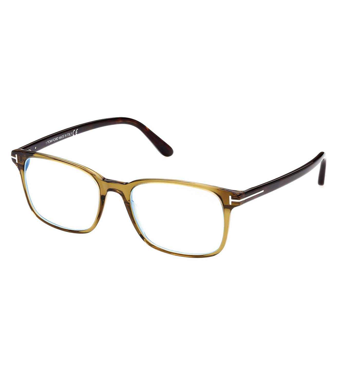 Tom Ford Men's Shiny Dark Green Square Optical Frames-zoom-2