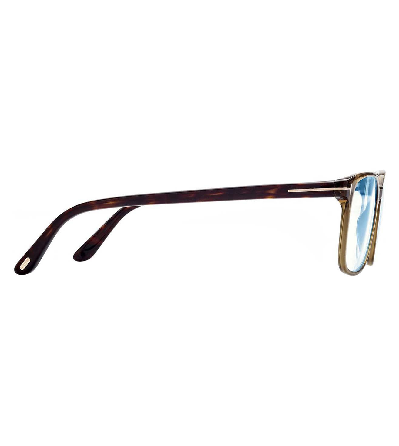 Tom Ford Men's Shiny Dark Green Square Optical Frames-zoom-3