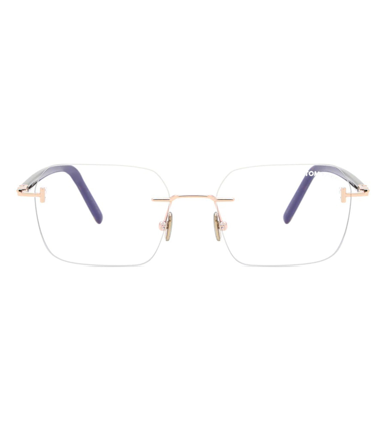 Tom Ford Unisex Rose Gold Square Optical Frames-zoom-1