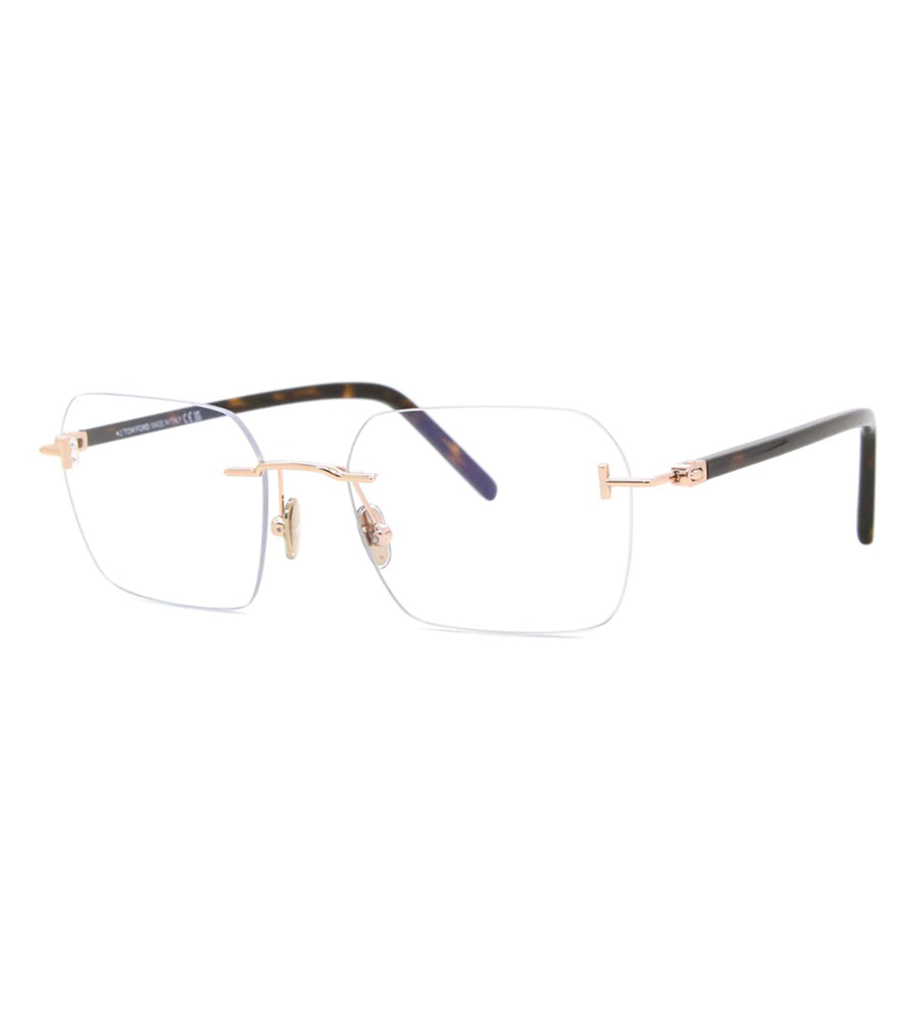 Tom Ford Unisex Rose Gold Square Optical Frames-zoom-2