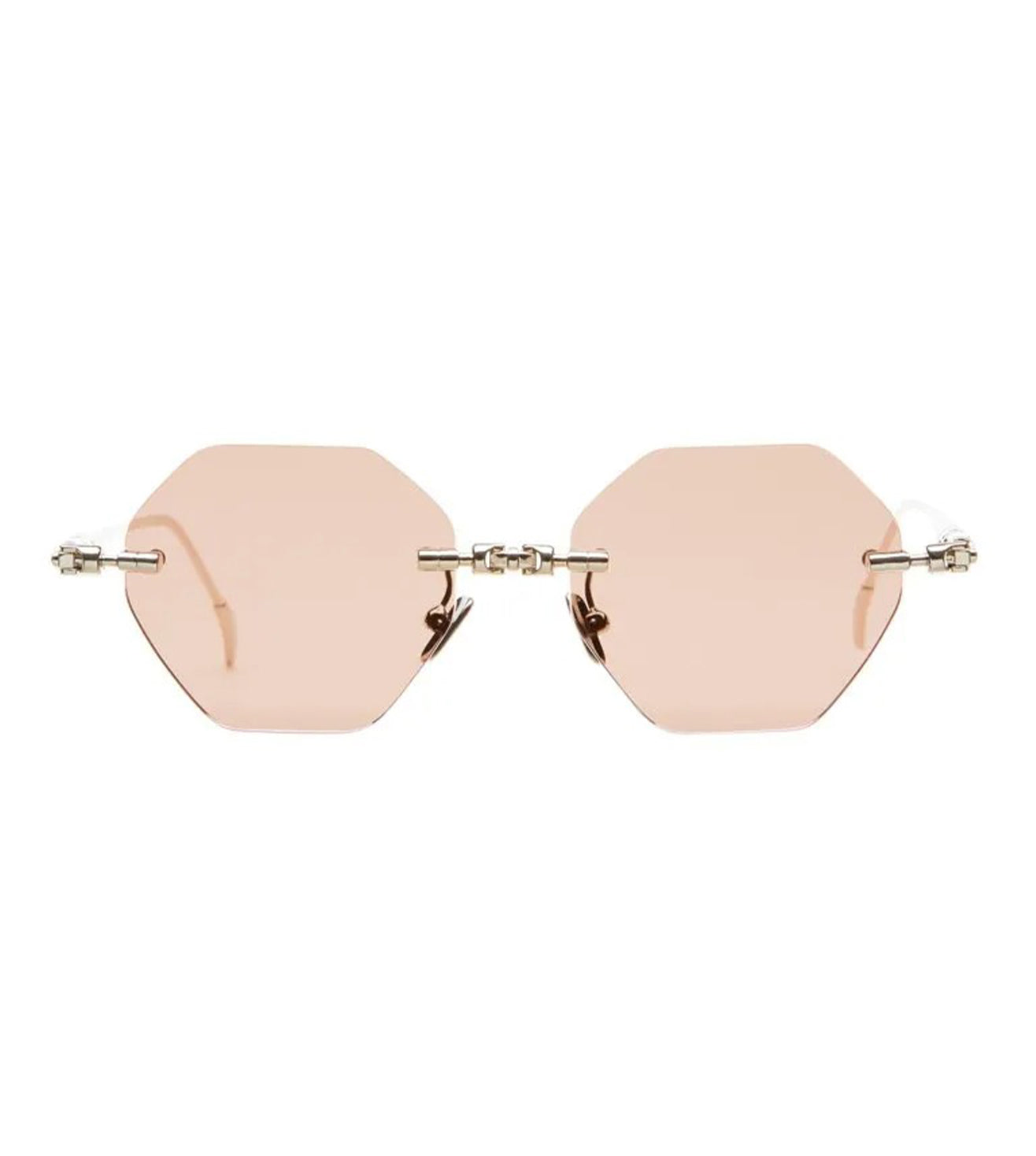 Kuboraum Women Light Pink Hexagon Sunglasses