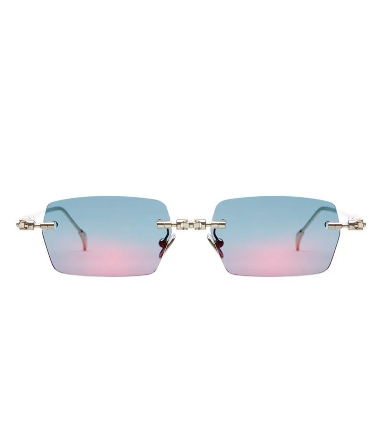 Kuboraum Unisex Flash Violet Blue Rectangular Sunglasses