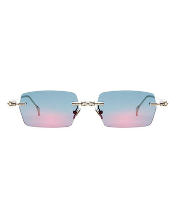 Kuboraum Unisex Flash Violet Blue Rectangular Sunglasses