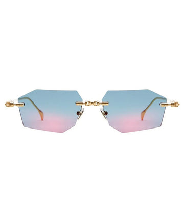 Kuboraum Unisex Flash Violet Blue Geomatric Sunglasses