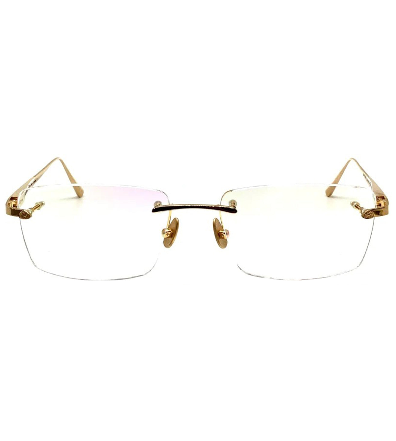 Maybach Unisex Champagne Gold Plated Rectangular Optical Frame-1