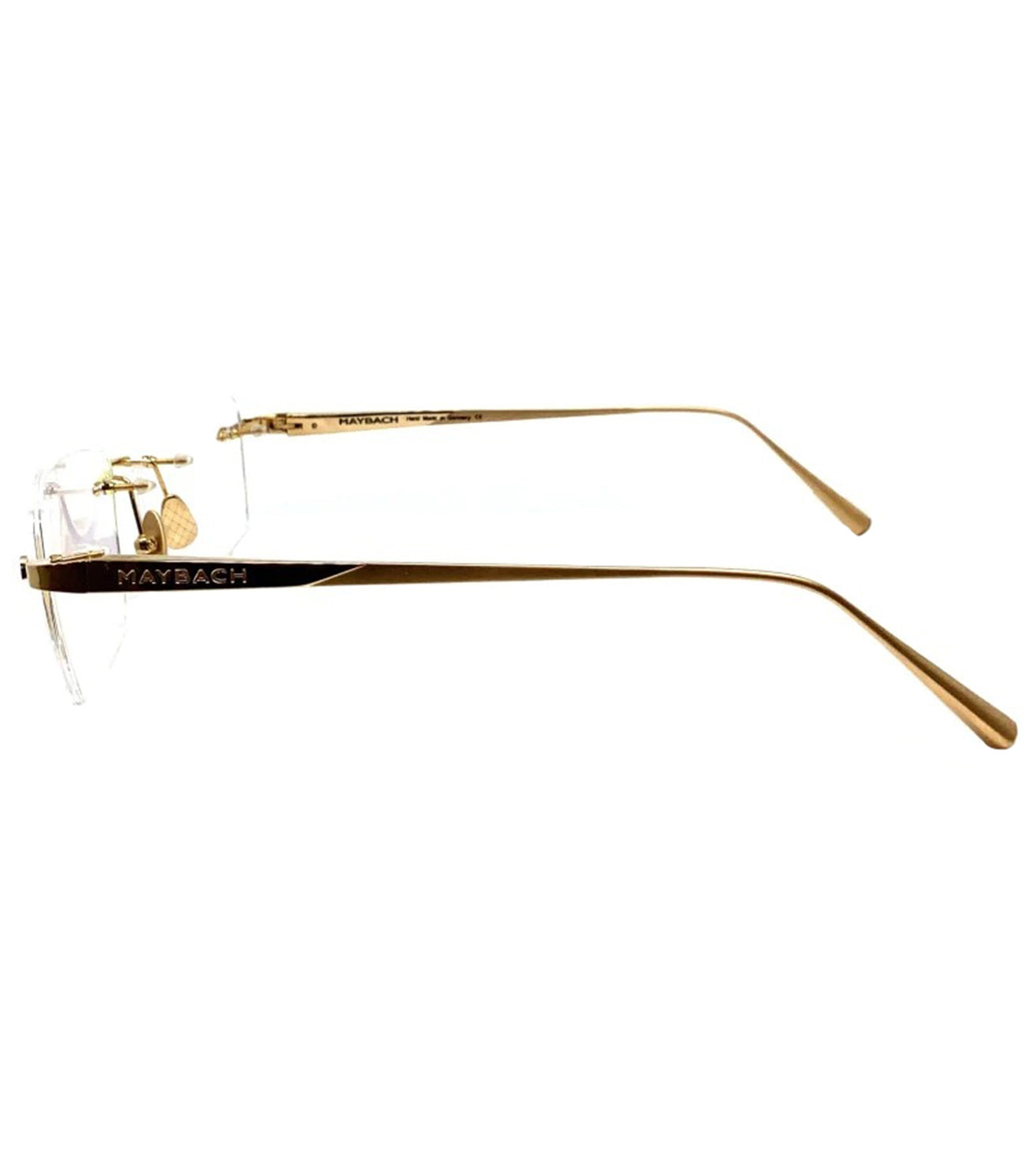 Maybach Unisex Champagne Gold Plated Rectangular Optical Frame-zoom-2