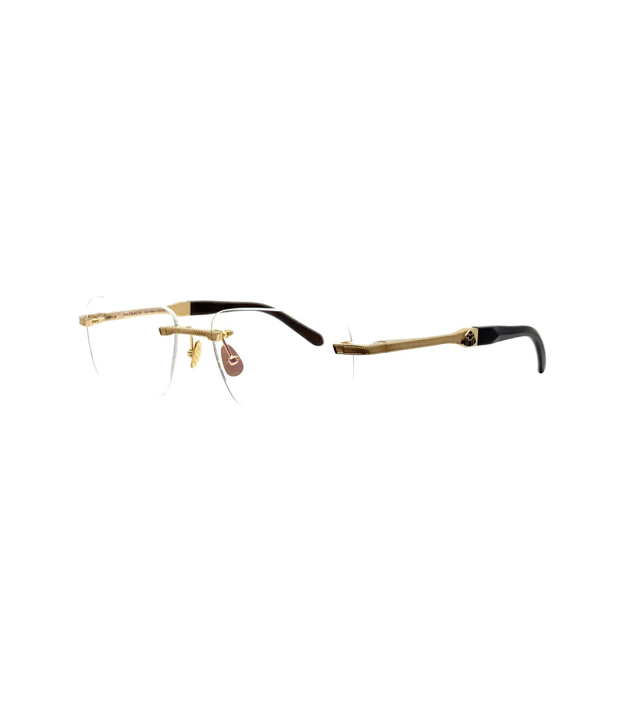Maybach Unisex Champagne Gold Plated Rectangular Optical Frame-zoom-3