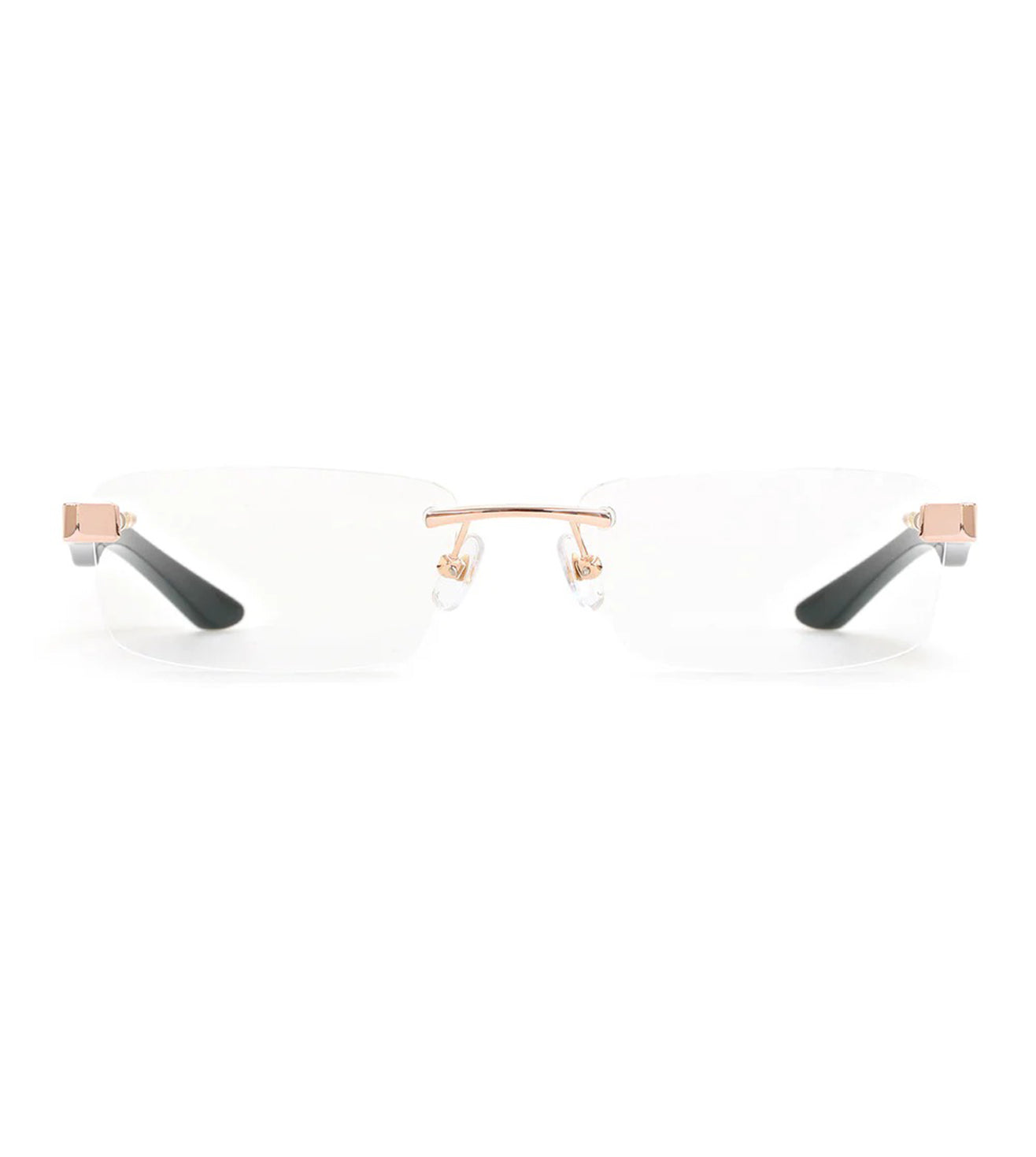 Maybach Men's Rose Gold Rimless Optical Frames