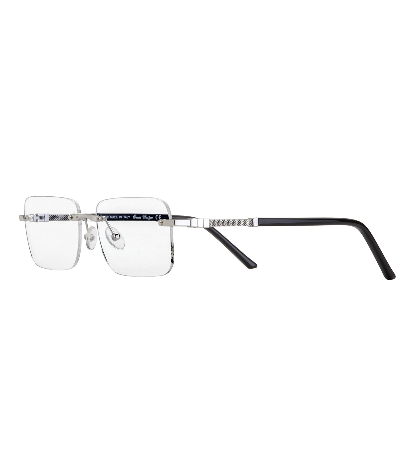 Omas Design Men's Palladium Rectangular Optical Frame