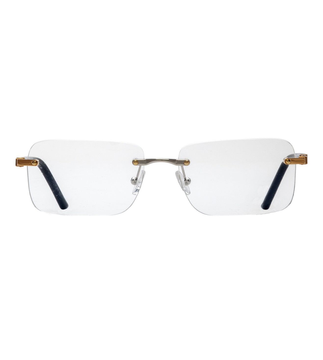 Omas Design Men's Palladium & Gold Rectangular Optical Frame