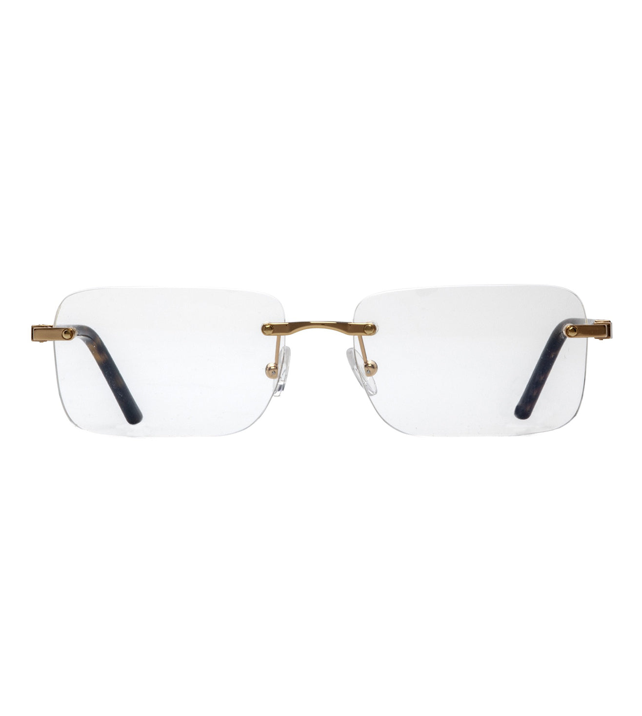 Omas Design Men's Gold Rectangular Optical Frame