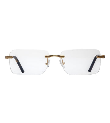 Omas Design Men's Gold Rectangular Optical Frame