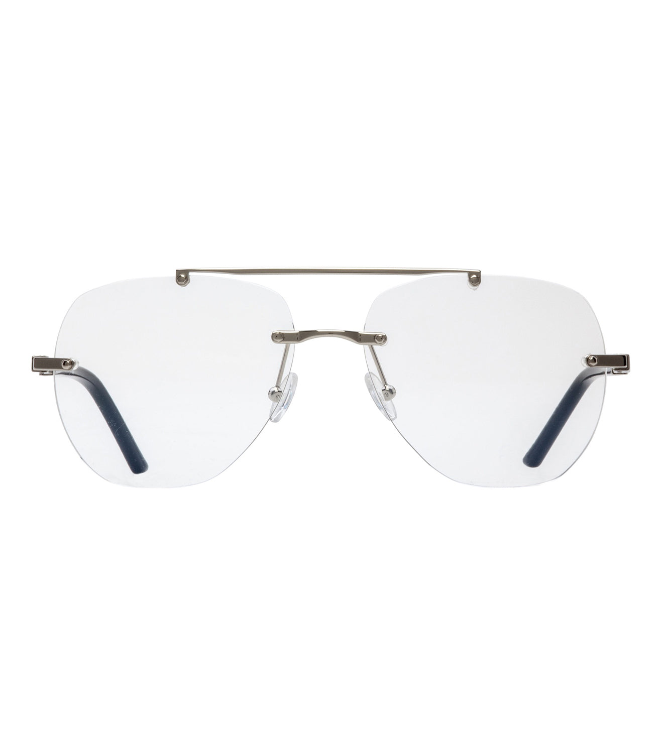 Omas Design Unisex Palladium Aviator Optical Frame