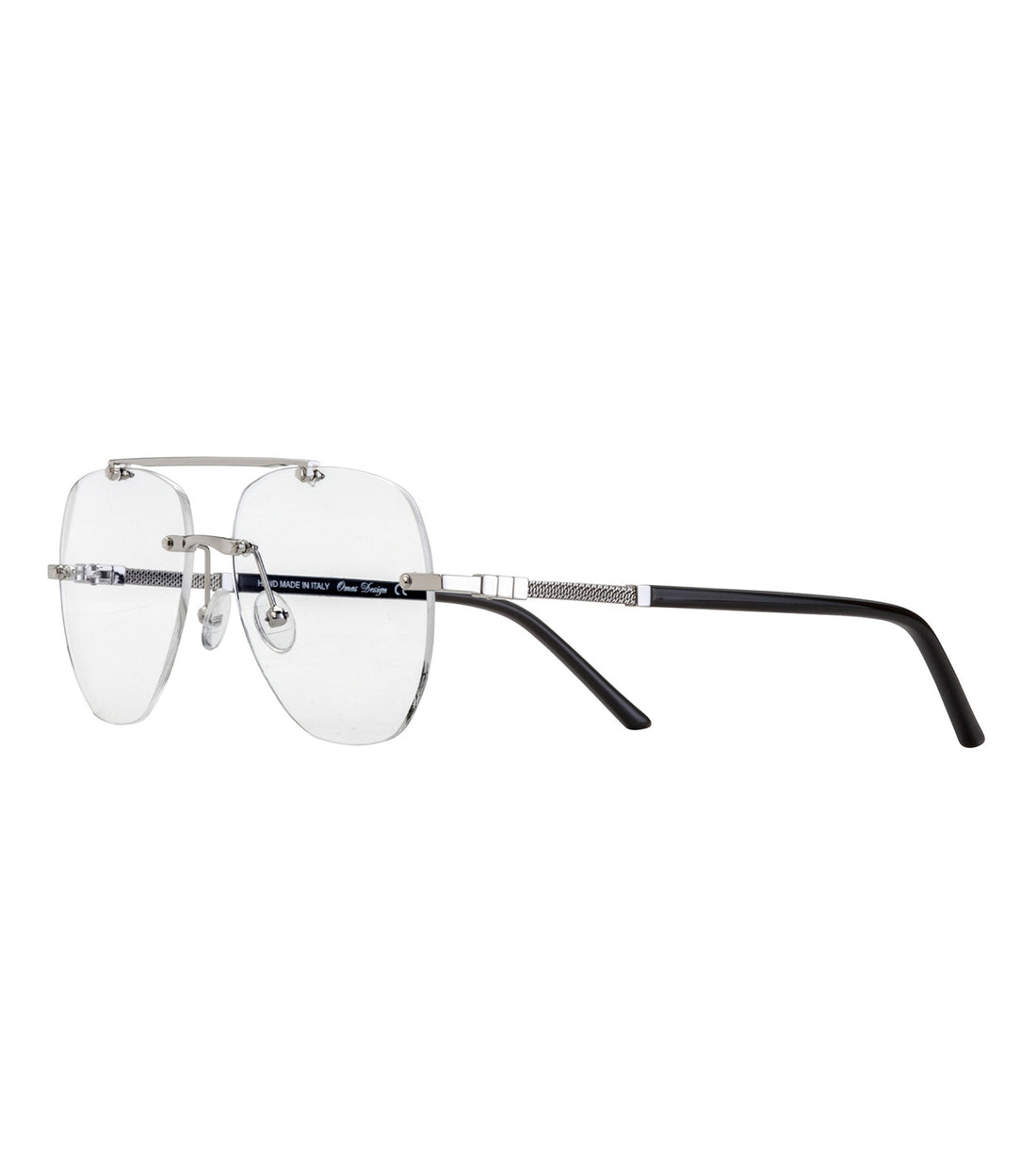 Omas Design Unisex Palladium Aviator Optical Frame