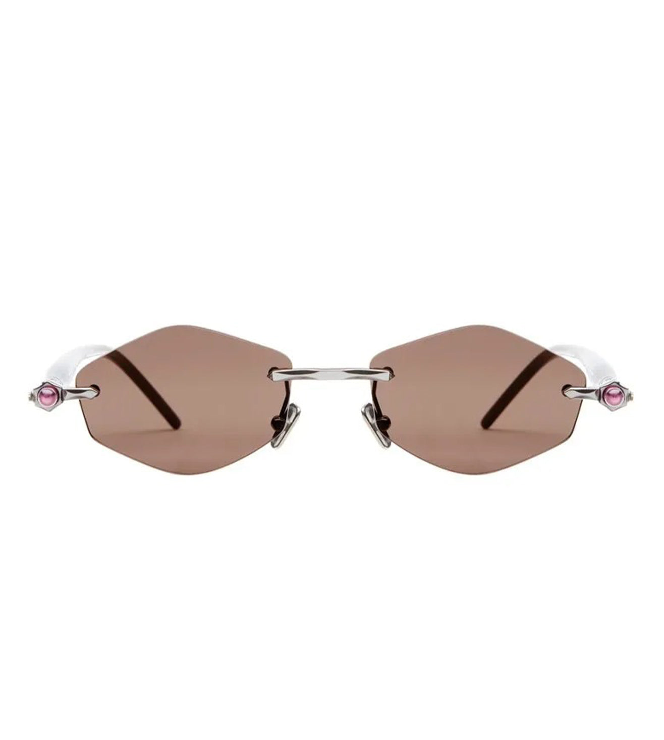 Kuboraum Unisex Brown Angular Sunglasses