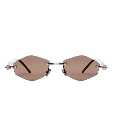 Kuboraum Unisex Brown Angular Sunglasses