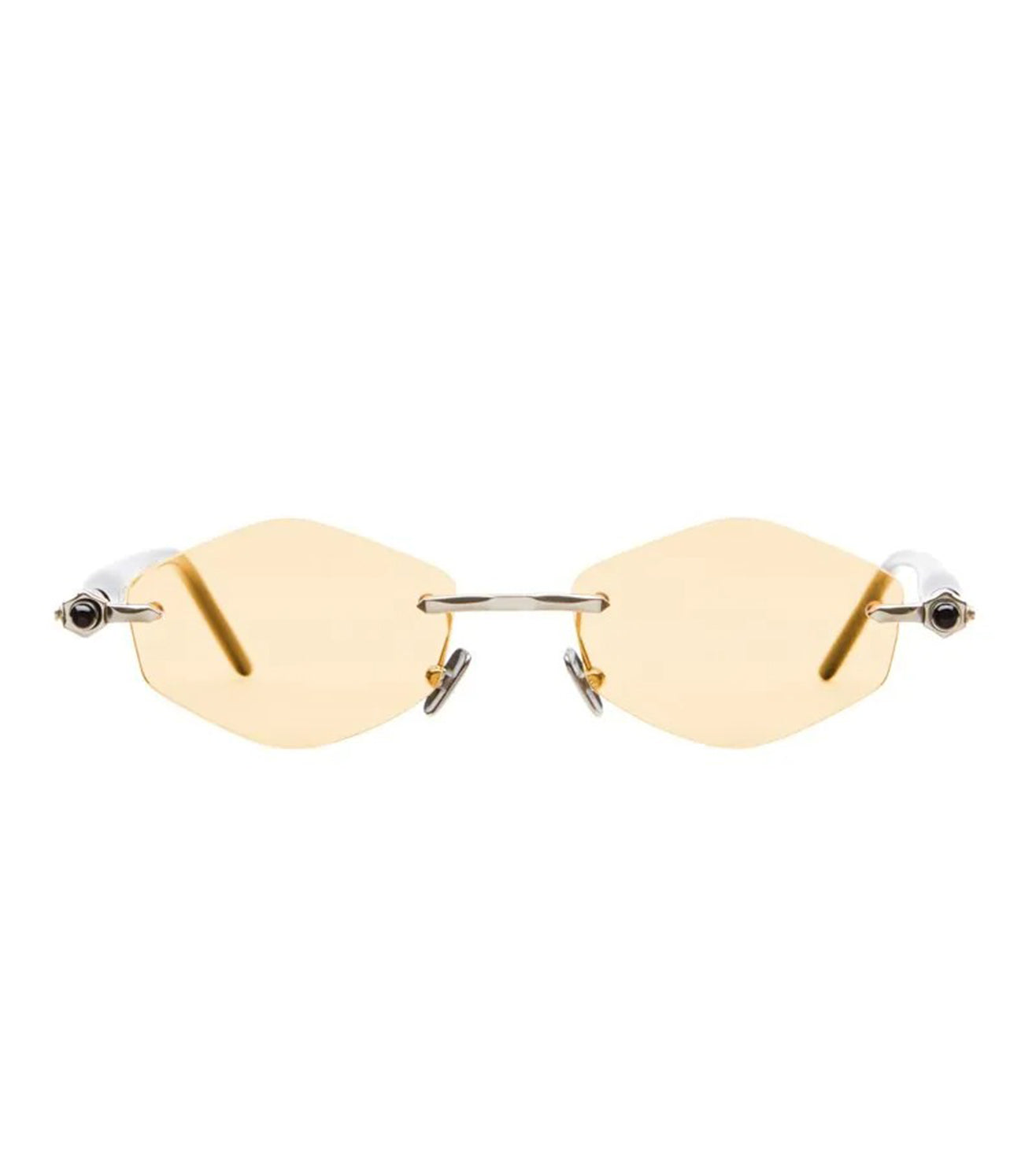 Kuboraum Unisex Light Orange Angular Sunglasses